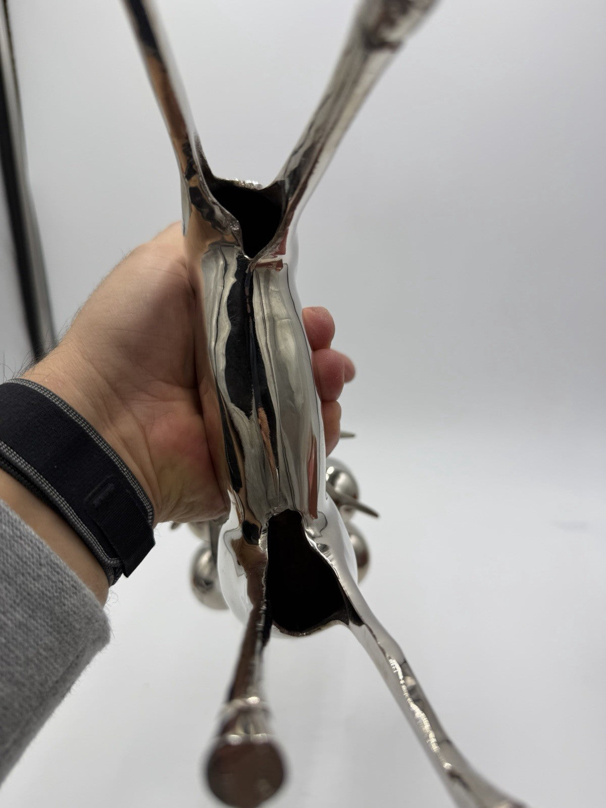 Pottery Barn Silver Plated Deer Candle Holder Candelabra Reindeer Christmas