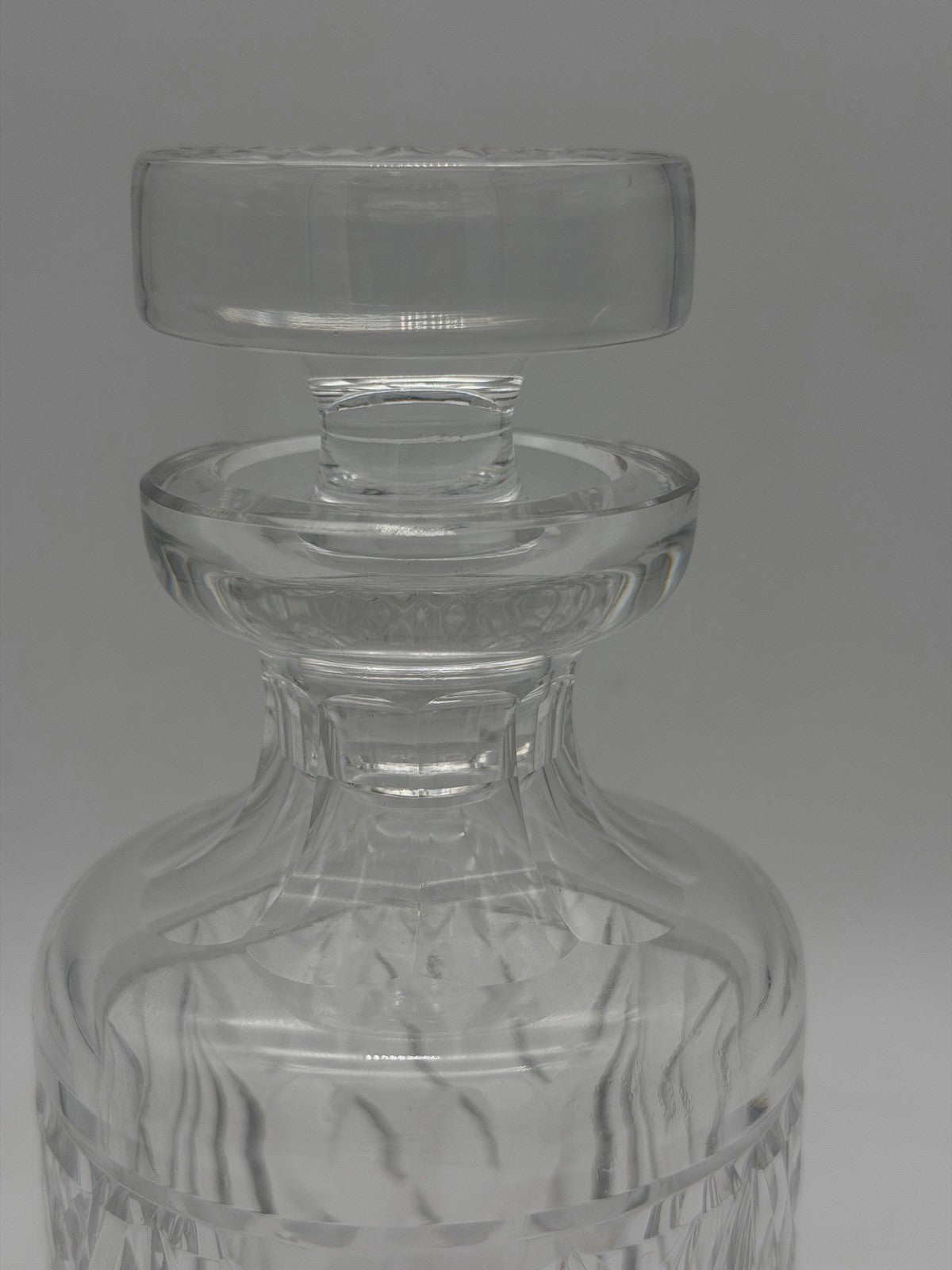 Vintage Waterford Crystal Ireland Cut Glass Etched Spirit Decanter w/Stopper