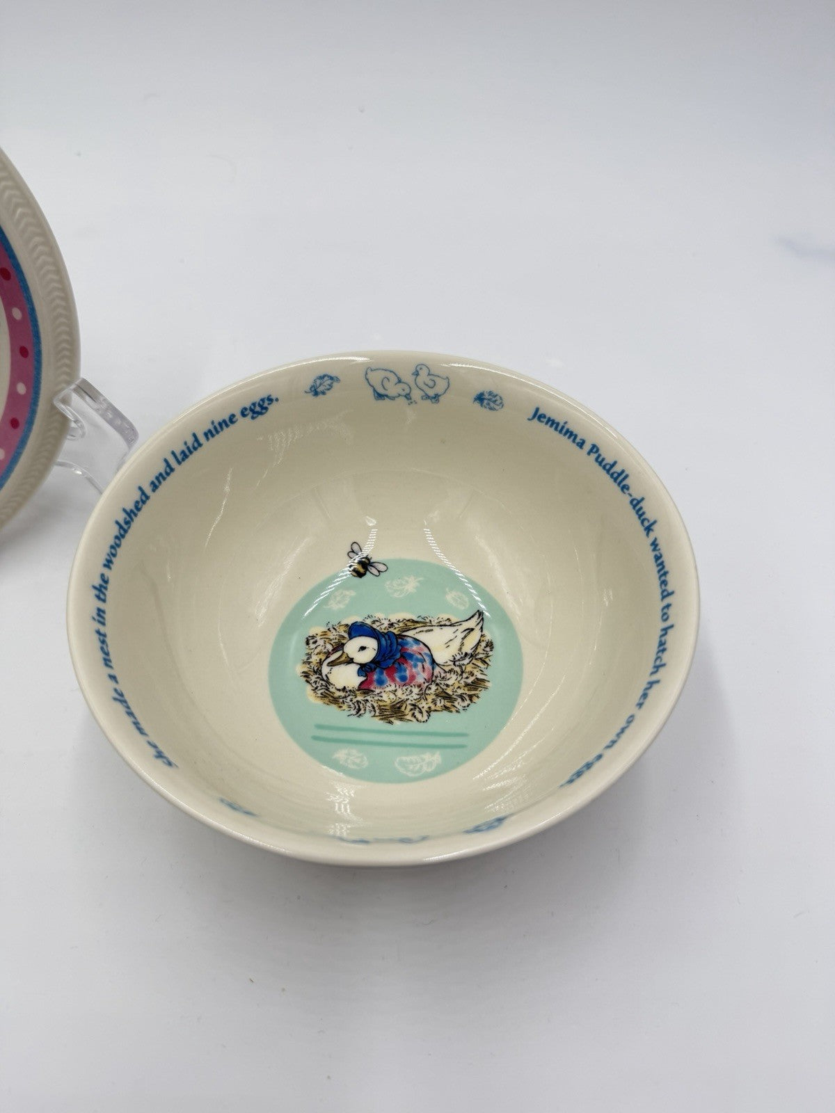 Wedgwood England Porcelain Beatrix Potter Jemima Puddle-Duck 3 PCs Set 2003