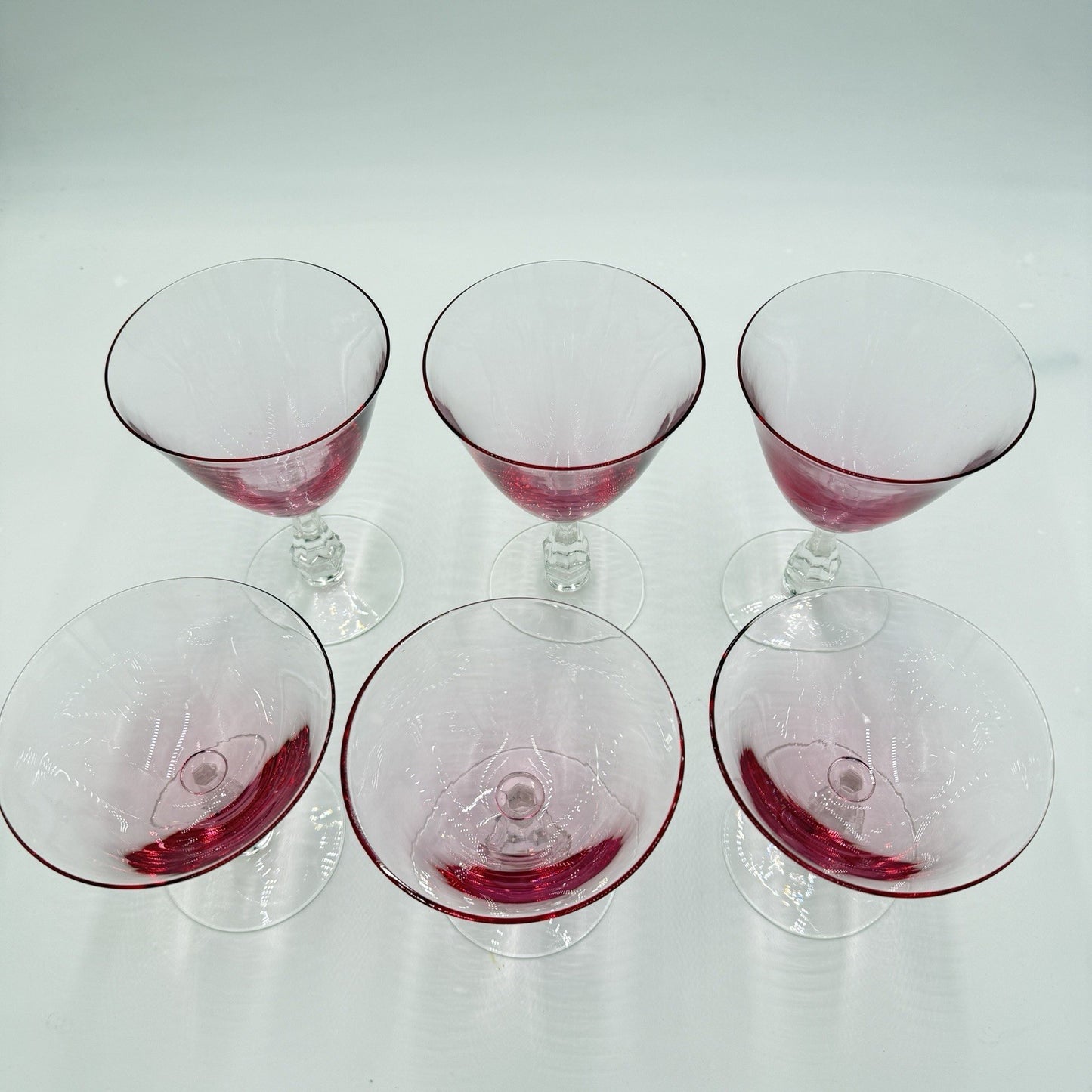 TIFFIN FRANCISCAN WISTARIA PINK 3 MARTINI SHERBET 3 Wine Glasses Set