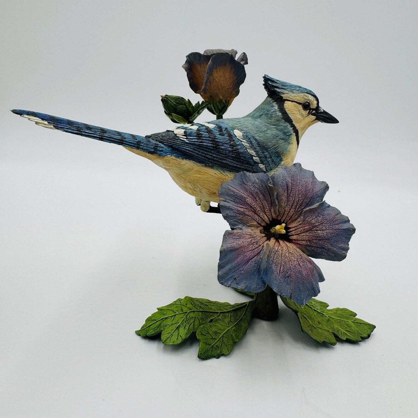 The Danbury Mint Collection Blue Jay Bird Figurine Glimpse of Summer by Bob Guge