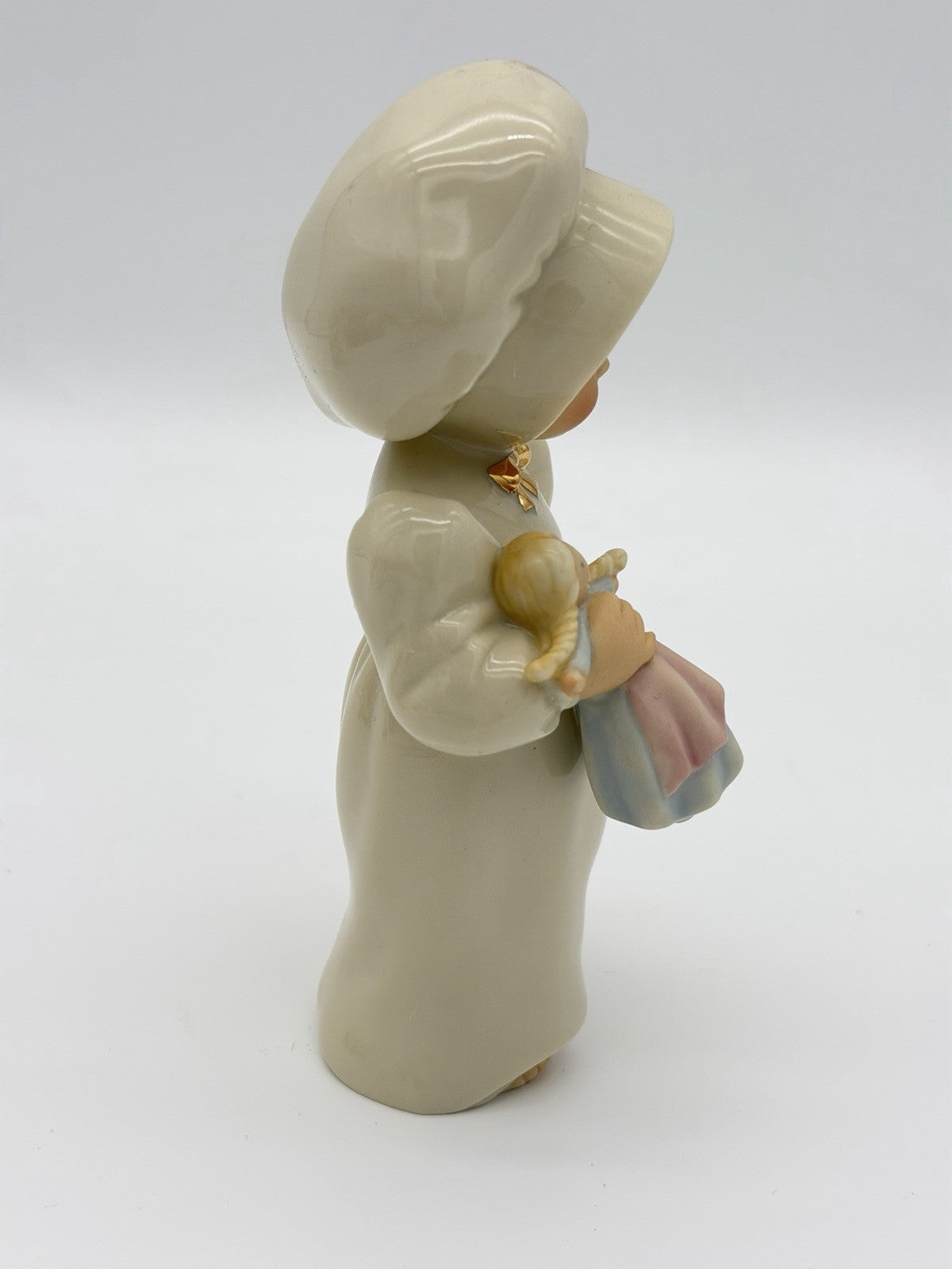 Lenox Porcelain USA Barefoot Blessing Girl W/Doll  Sharing Secrets 5” Figurine