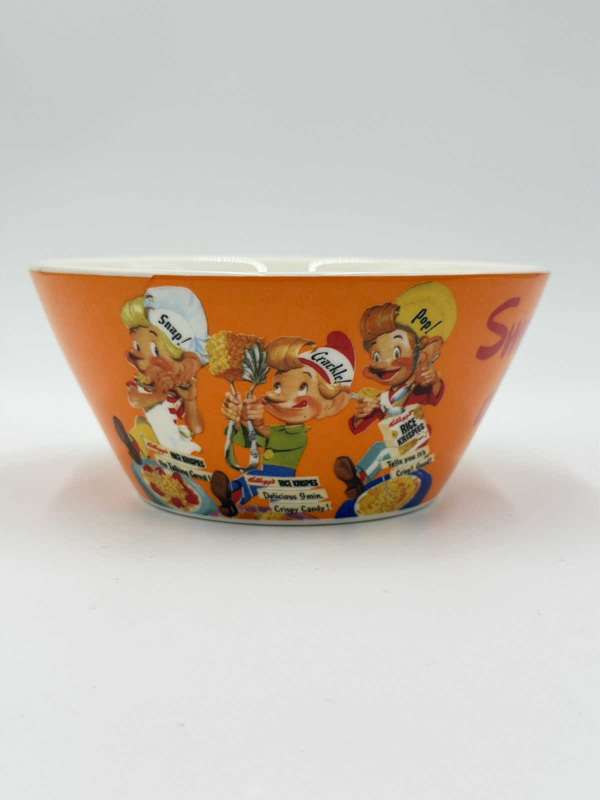 Vintage Kellogg's Rice Krispies Collectable Bowl Swell Dish Orange Porcelain