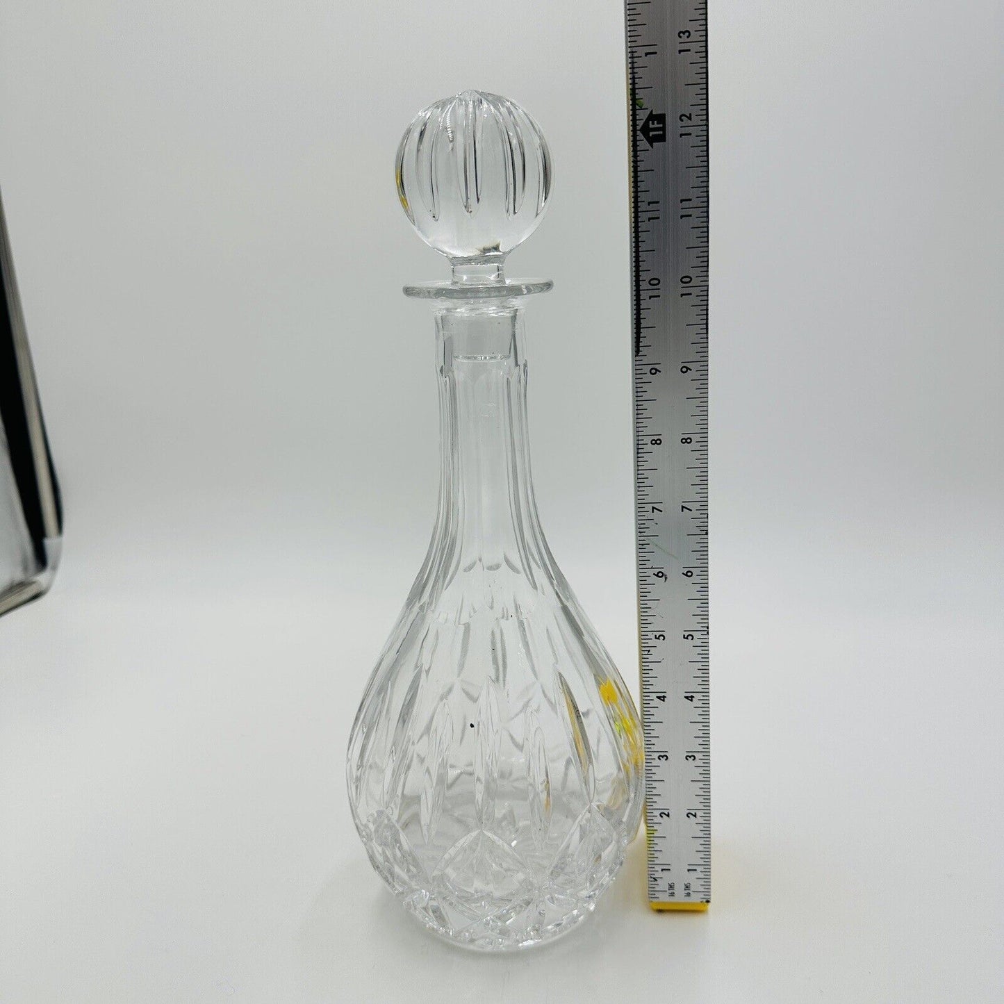 Block Decanter Crystal Hand Blown Cut Wine Olympic Stopper Poland 12in