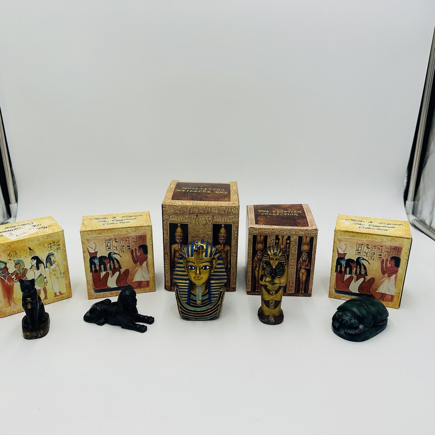 Egyptian Collection Figurines Resin Hand Painted Myths & Legends Adams Apple Vtg