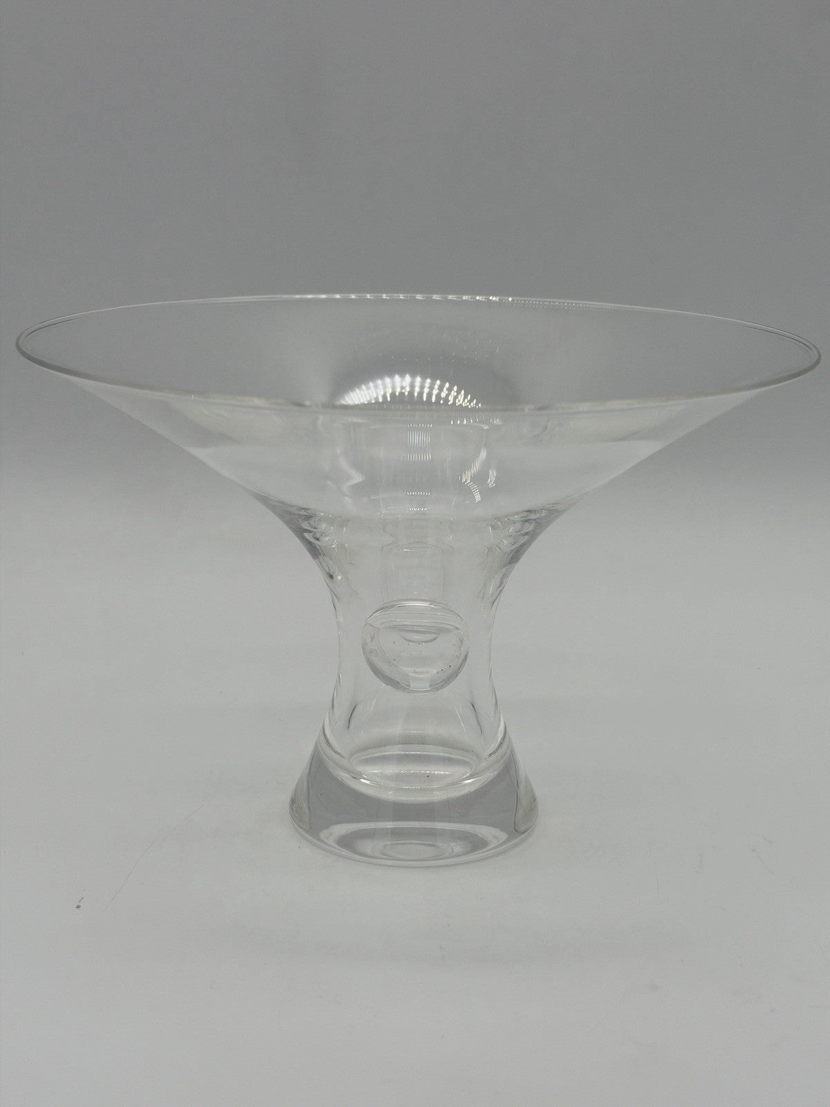 Steuben Signed Bouquet Trumpet Thumbprint Pinch Vase by George Thompson 7”x5”