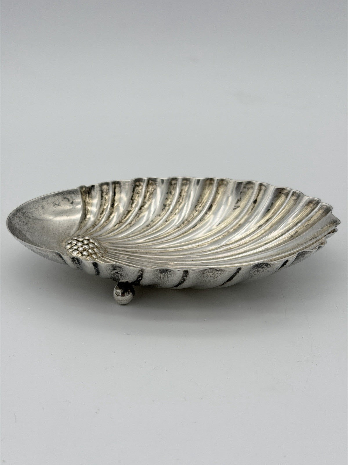 Antique Sterling silver  Manchester scallop shell bonbon candy bowl Dish Tray