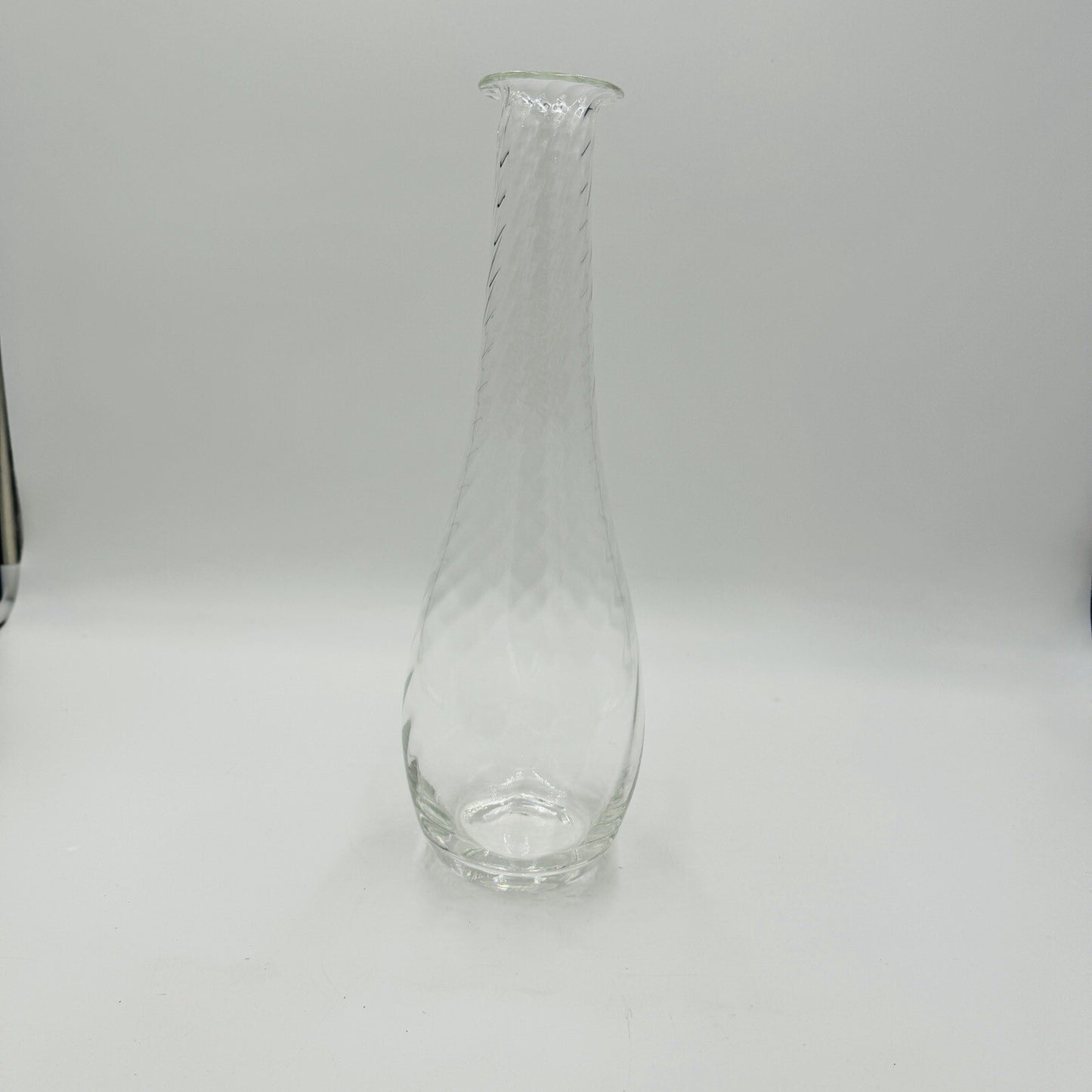 Villeroy & Boch Crystal Glass Swirl Flower Vase Tall 13in Serveware