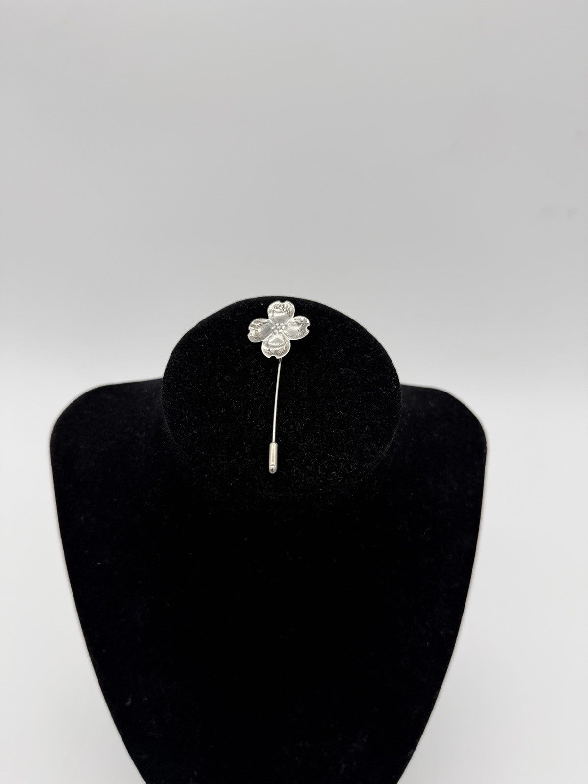 Vintage Stuart NYE Sterling Silver 925 Dogwood Flower Lapel Pin Early NYE 2-1/4"