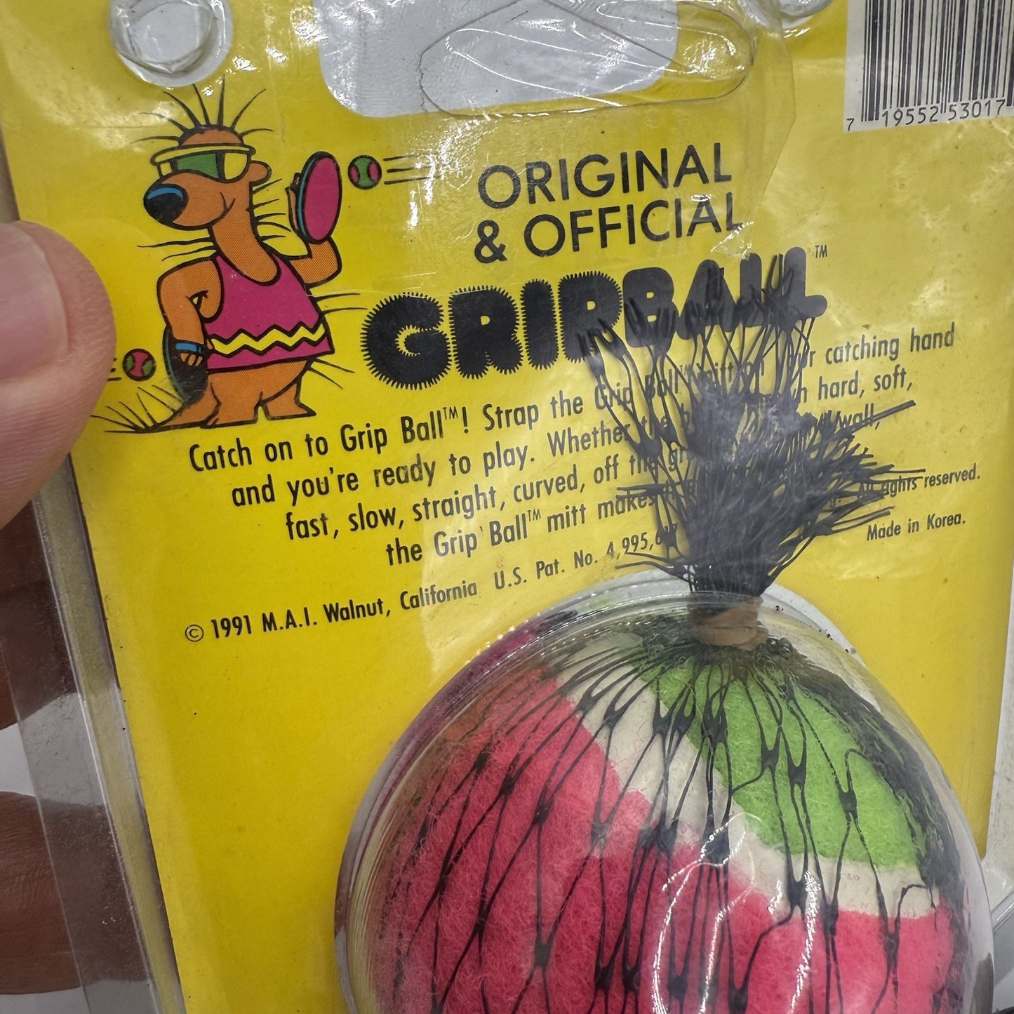 Vintage Grip Ball 1991 M.A.I. The Original And Official Gripball Sealed + 2 Ball