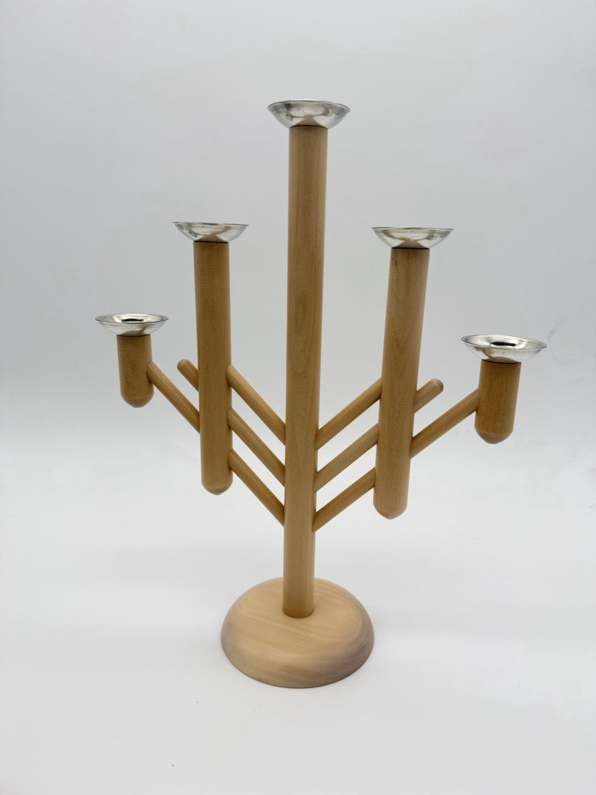 Aarikka Finland 5-arm candelabra Rapsodia line wood pine folk Art Candle Holder