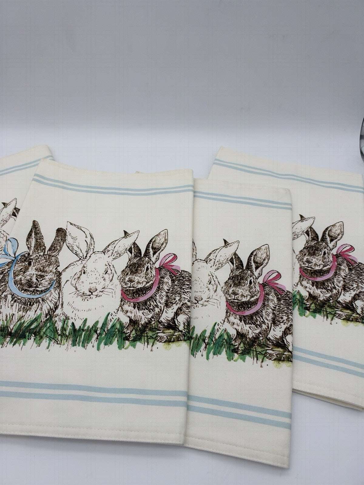 Williams Sonoma Easter Meadow Bunny Placemats New Set of 4 PCs 100% Cotton