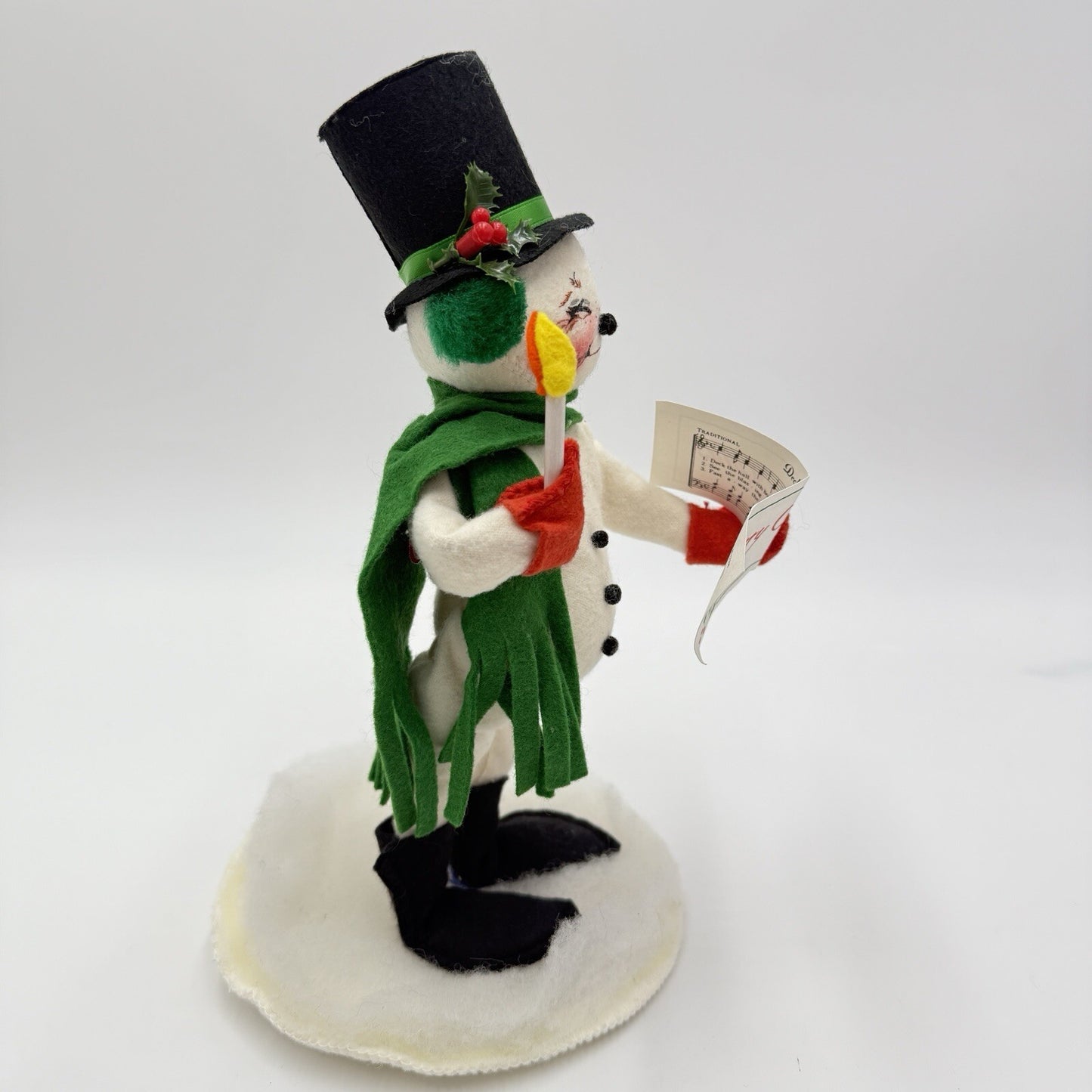 Annalee Dolls Christmas Snowman Caroler Vintage Figurine 9in