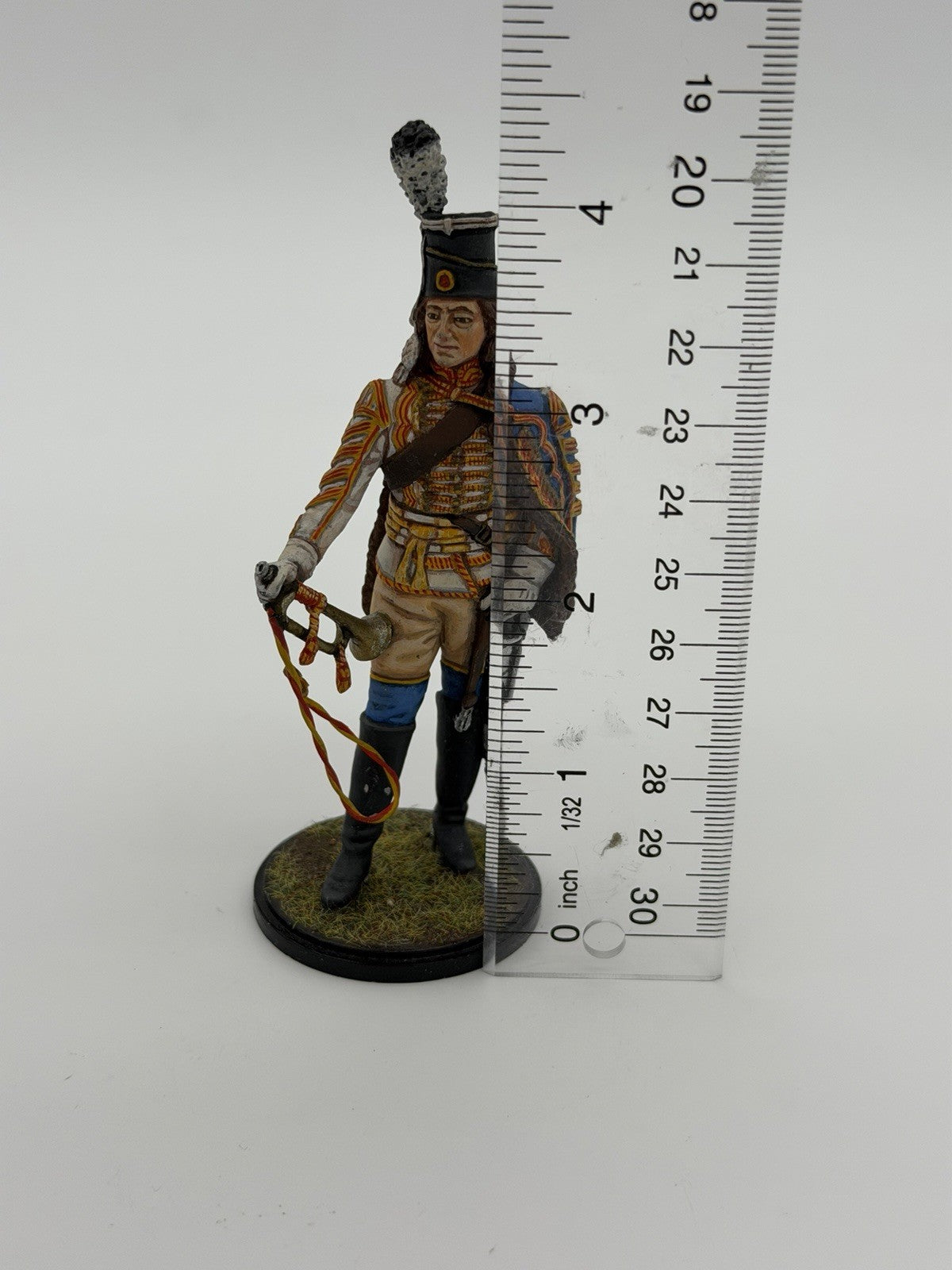 Hand Painted Metal Soldier Prussian Hussar Trumpeter 1750s Scale 1:18 Soldier