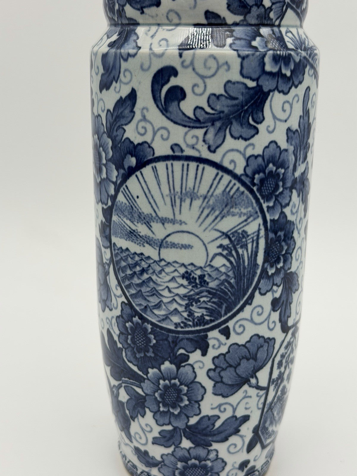 Antique Royal Bonn Franz Anton Mehlem Tokyo White/blue 10” Vase Porcelain German
