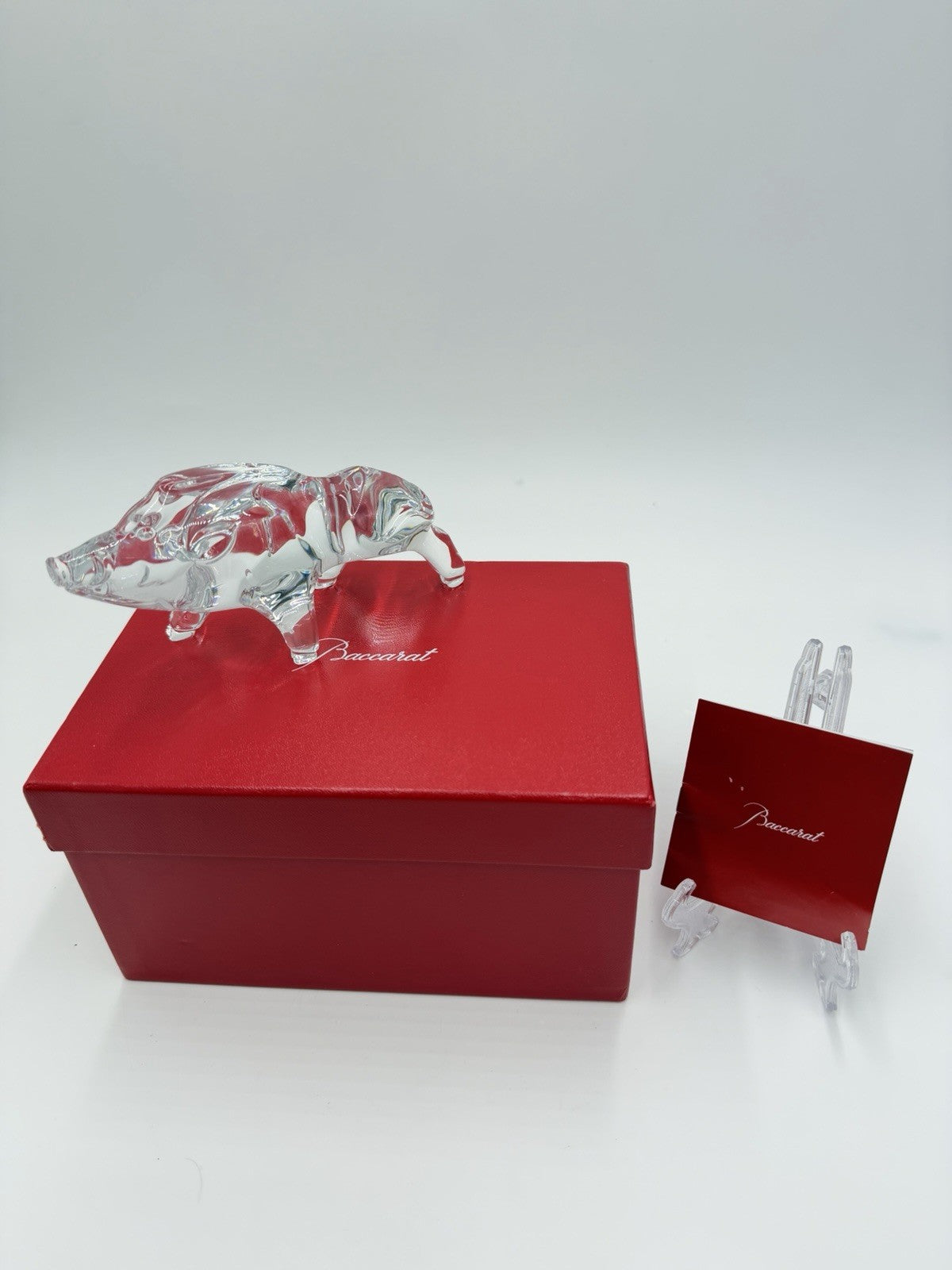 Baccarat France Crystal Zodiac Collection Clear Boar Figurine 2019 NIB Mint