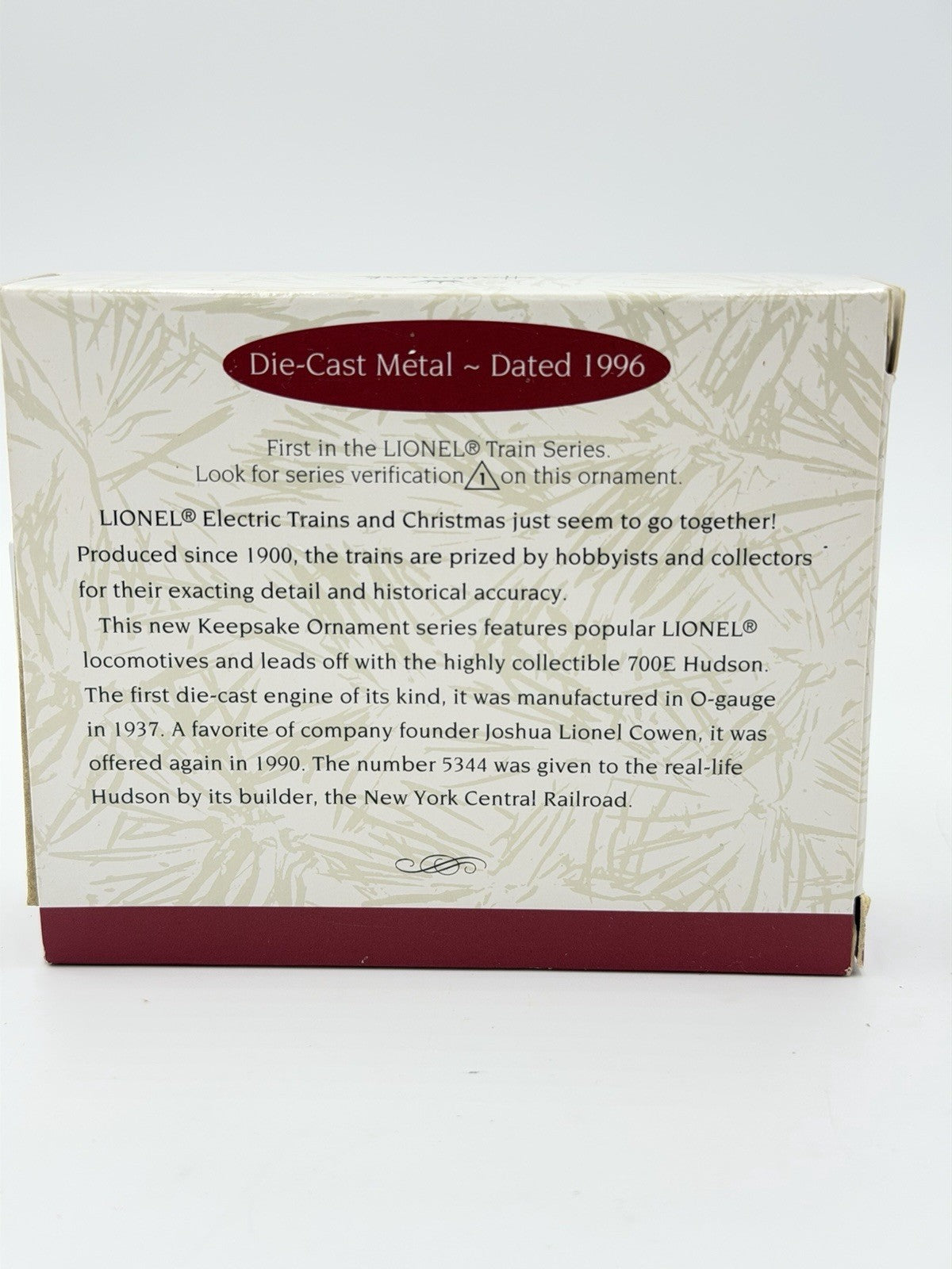 Hallmark Keepsake Lionel Train Hudson Steam 700E Locomotive Ornament Diecast New