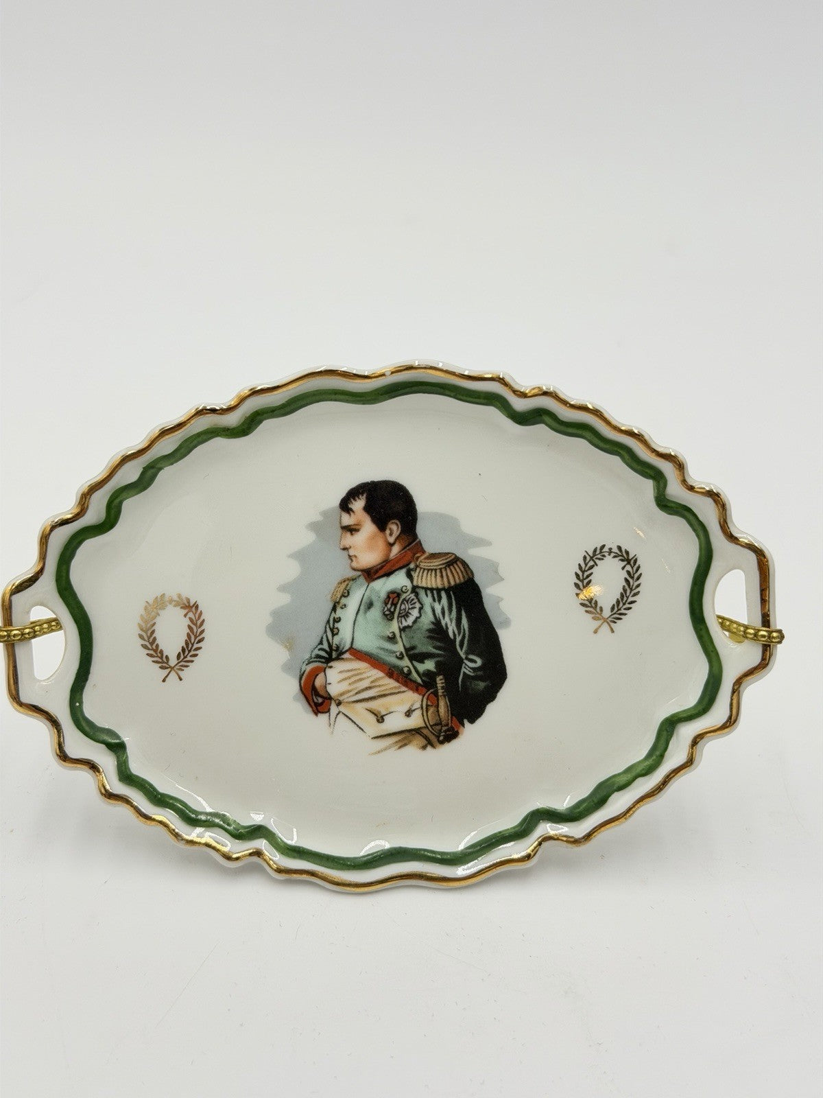 Vintage Limoges France Porcelain Napoleon Miniature Tray Platter  4.5”x3” Rare