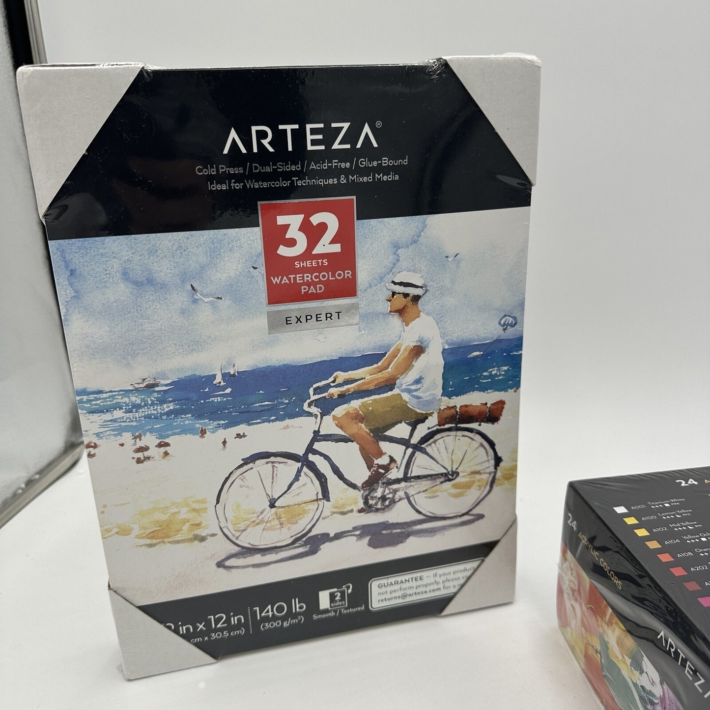 Arteza Acrylic Paint & Watercolor Pad 32 And 24 Colors Tubes 0.74 oz 22 ml Set