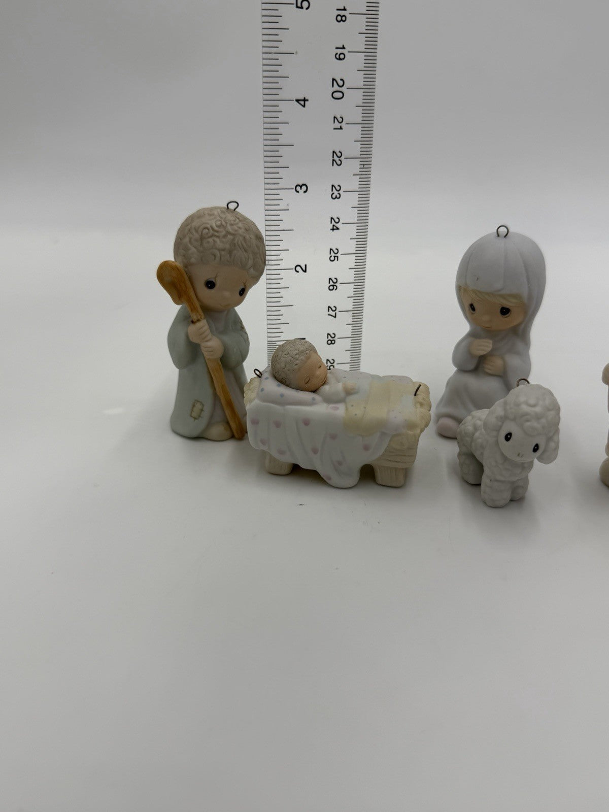 Precious Moments Enesco Miniature Nativity Christmas Ornaments Porcelain