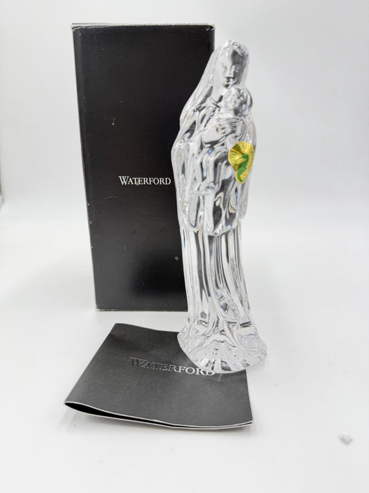 Waterford Crystal Slovenia Mother & Child Crystal 7” Figurine Nativty Mary Jesus