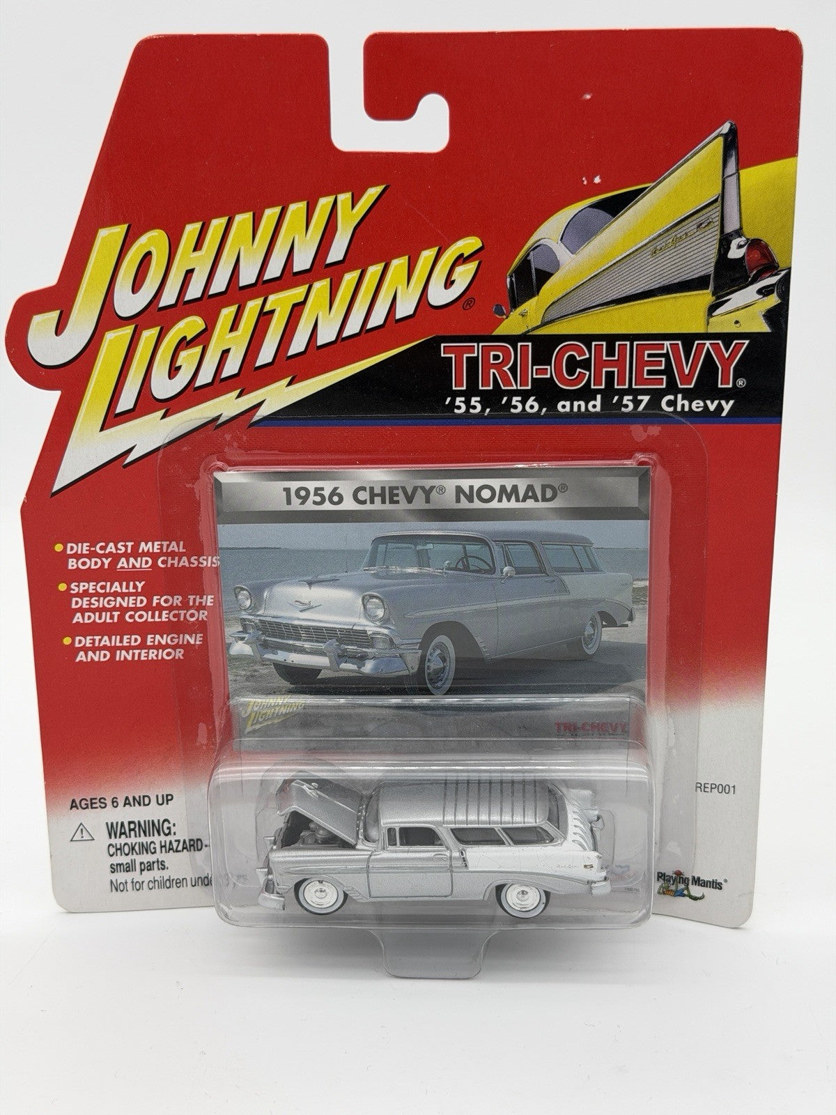 Johnny Lightning Tri-Chevy R1 1956 Nomad Bel Air Diecast White Wall Tires Sealed