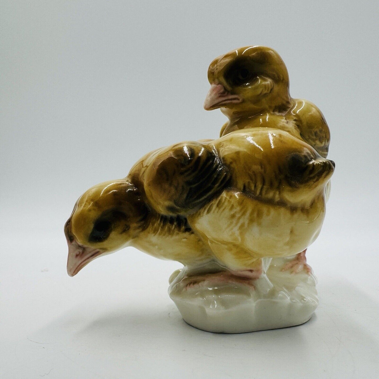 Antique Karl Ens Volkstedt Chicks Chicken Porcelain Figurine Germany Painted