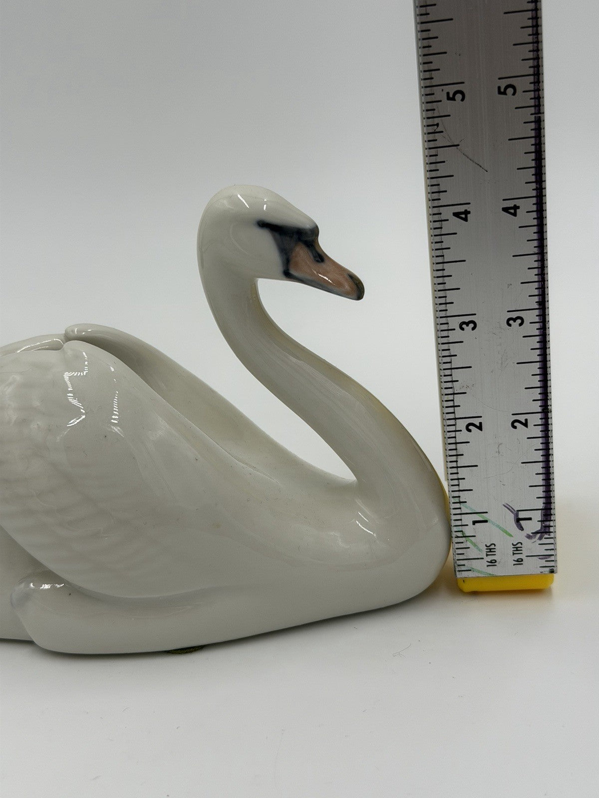 Royal Copenhagen Denmark Porcelain Swan Bird Figurine #755 White Glossy 4.5”x7”L