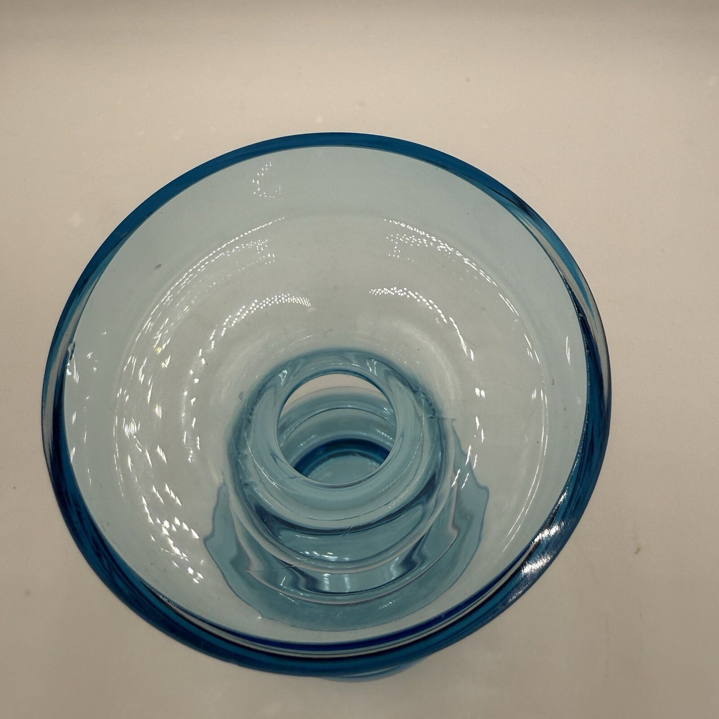 Nuutajarvi Oiva Toikka Blue Vase Finland 1960s 9" Multi shaped Vintage Art Glass