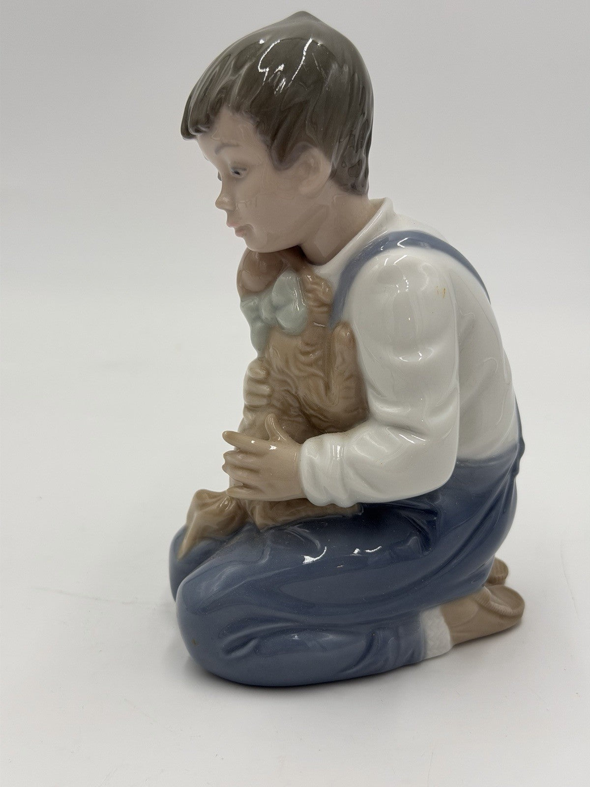 NAO by Lladro Spain Porcelain Boy with Puppy Forever Friends Figurine