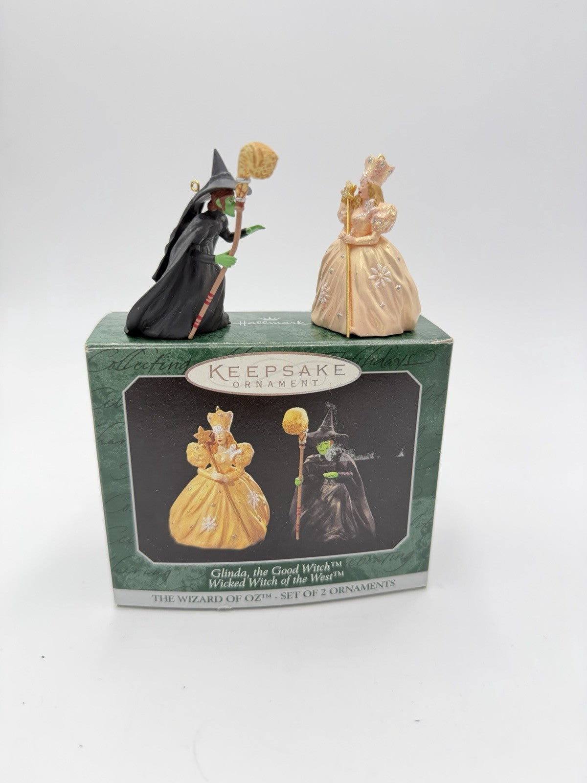 Hallmark Wizar Of Oz Glinda & Wicked Witch Mini Ornaments 2” Christmas