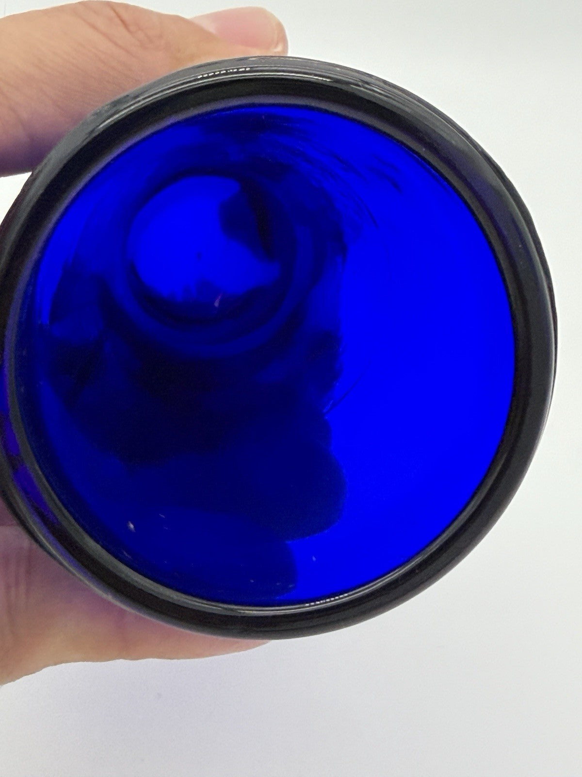 Cobalt Blue Art Glass Ring Holder Jewelry Display Hand 7.5”vintage MCM