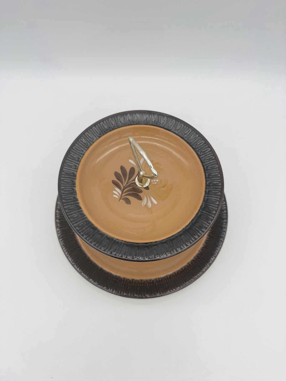 Rare Red Wing Pottery Ceramastone Heatherstone two-tiered Server tray #227