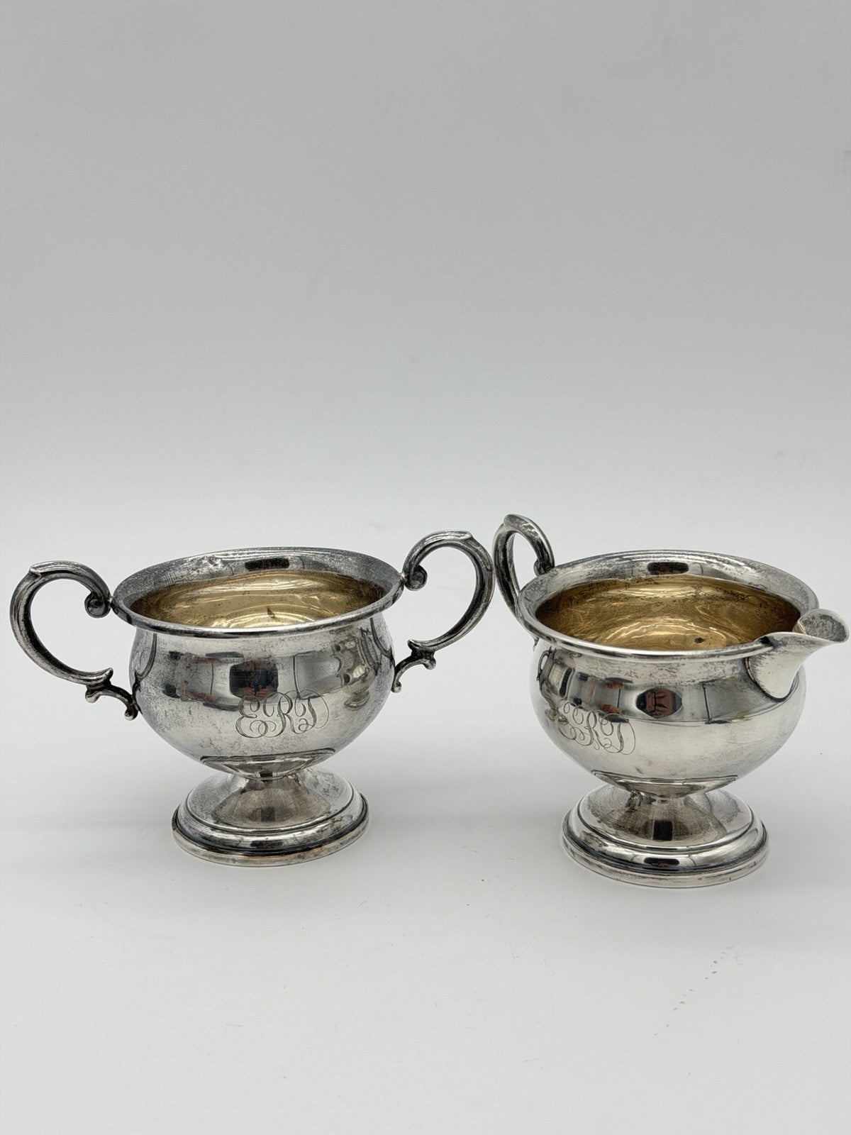 Sterling Hollowware by Hamilton Silver Sugar & Creamer Bowls 925 Silver Antique