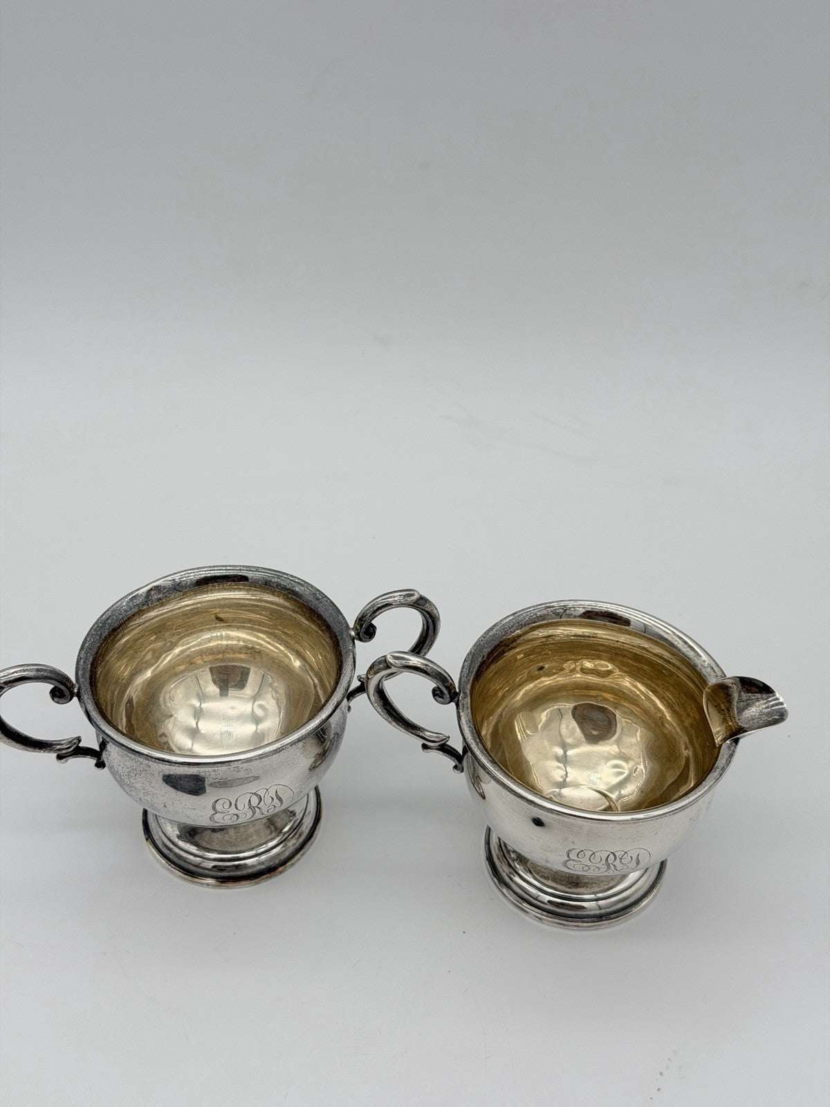 Sterling Hollowware by Hamilton Silver Sugar & Creamer Bowls 925 Silver Antique