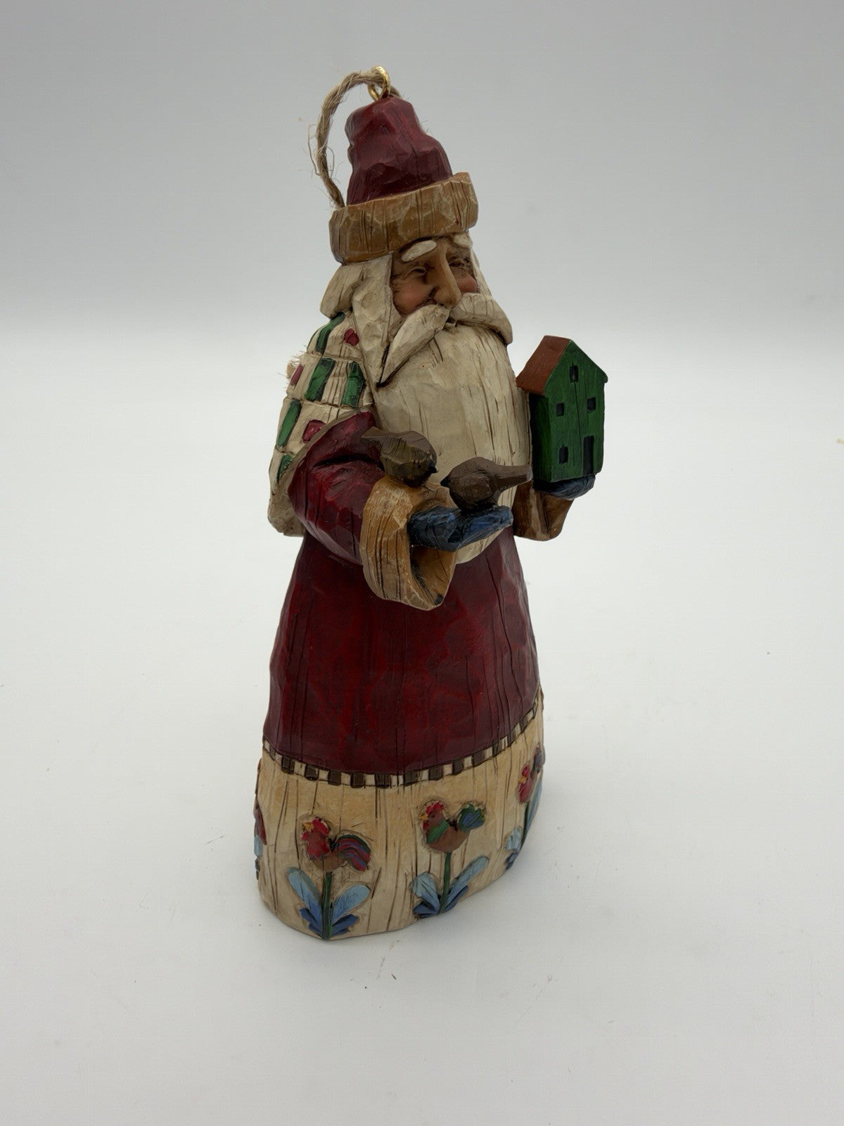 Jim Shore Santa w Birds Birdhouse Christmas Ornament 2002 Vintage Rare 5.5”