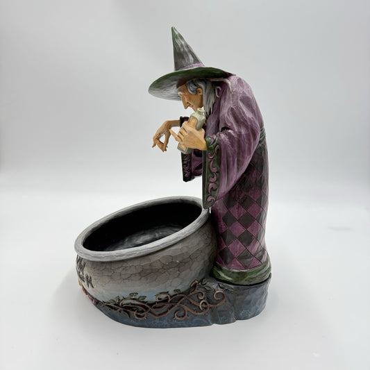 Jim Shore LARGE 11" Witch's Brew Witch with Cauldron Candy Dish 2009 Figurine