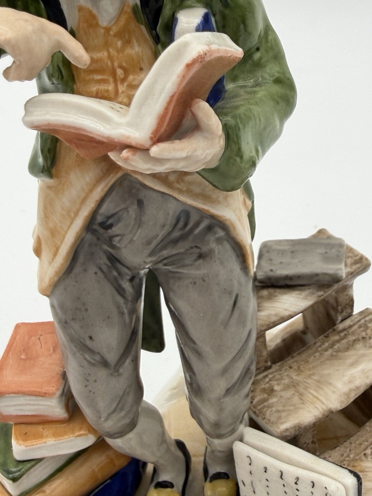 MV Mueller & Co Volkstedt 1907 Porcelain Germany Victorian Librarian Figurine