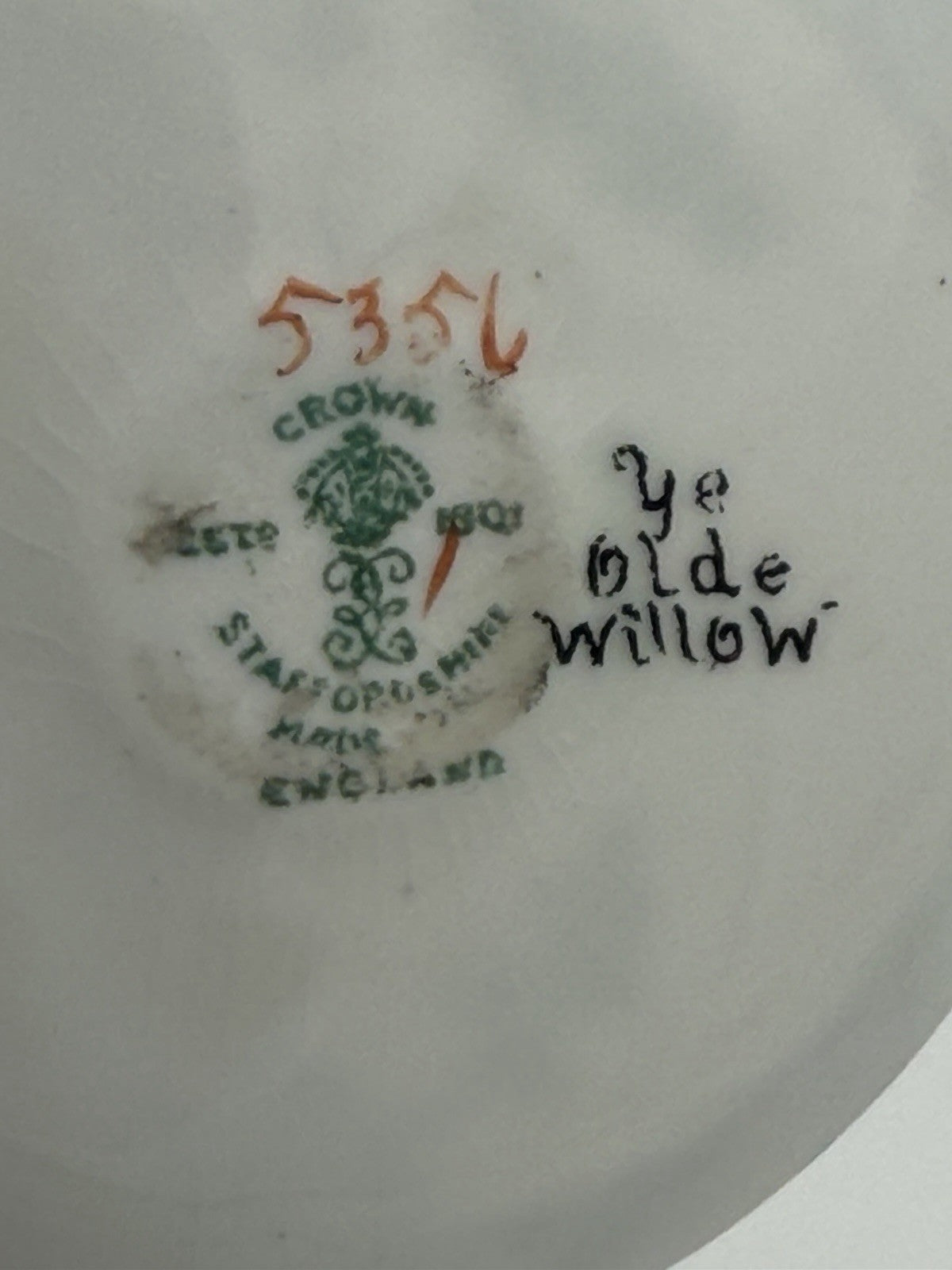 Crown STAFFORDSHIRE Chinese Willow MINIATURE Cup & Saucer Set Painted