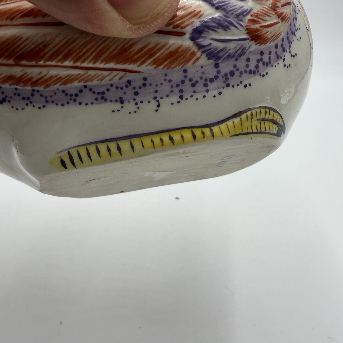 Mottahedeh House Nesting Quail Italy  Handpainted Trinket Box Porcelain Figurine