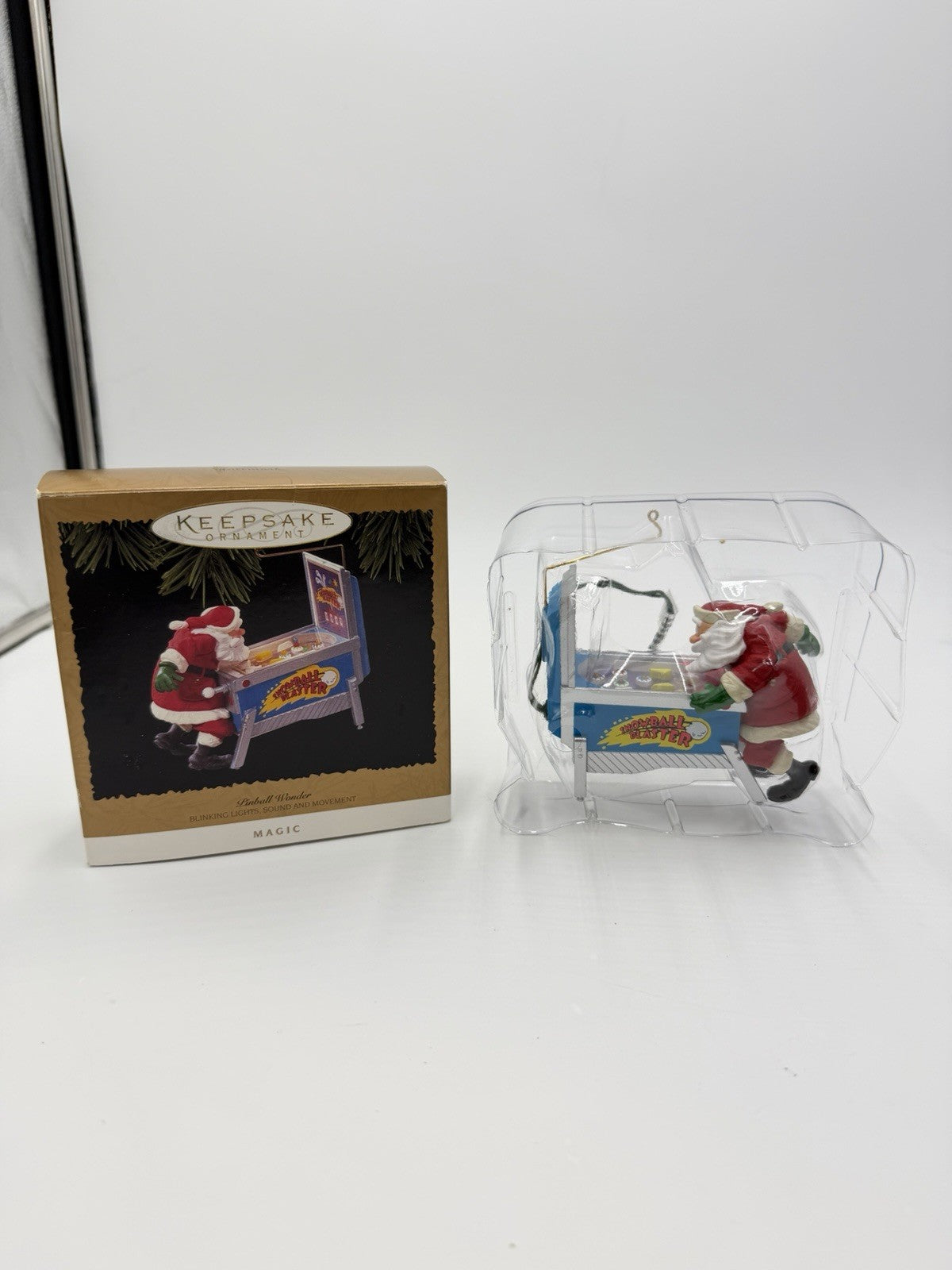 Vintage 1996 Hallmark Ornament Pinball Wonder Lights Sound Movement Tested Works