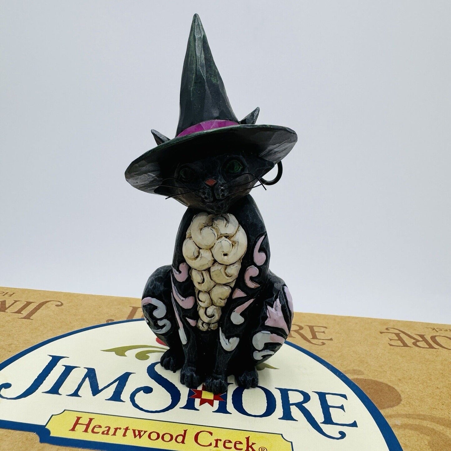 Jim Shore Halloween Wicked Salem Witch Black Cat Ghost Lot 4” Figurines