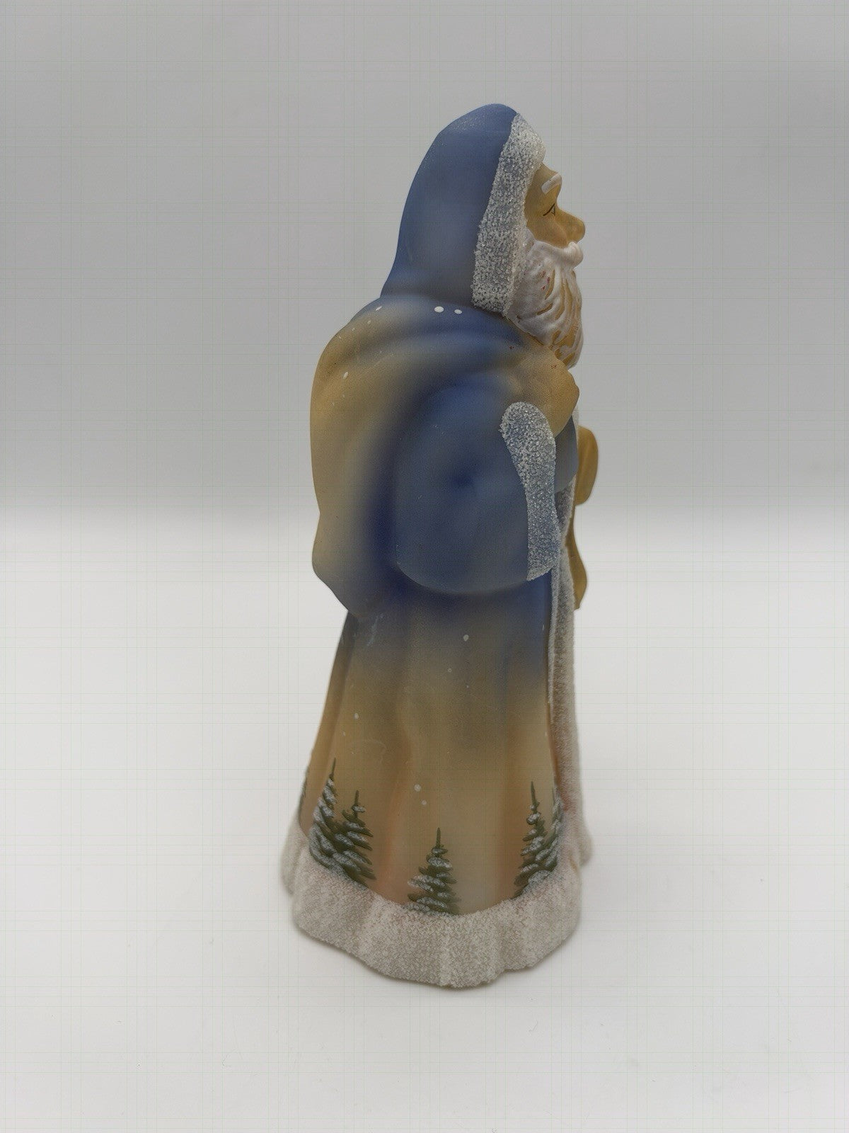 Fenton Art Glass Blue Burmese Santa Limited Edition 5560 Christmas 7.5” USA Vtg