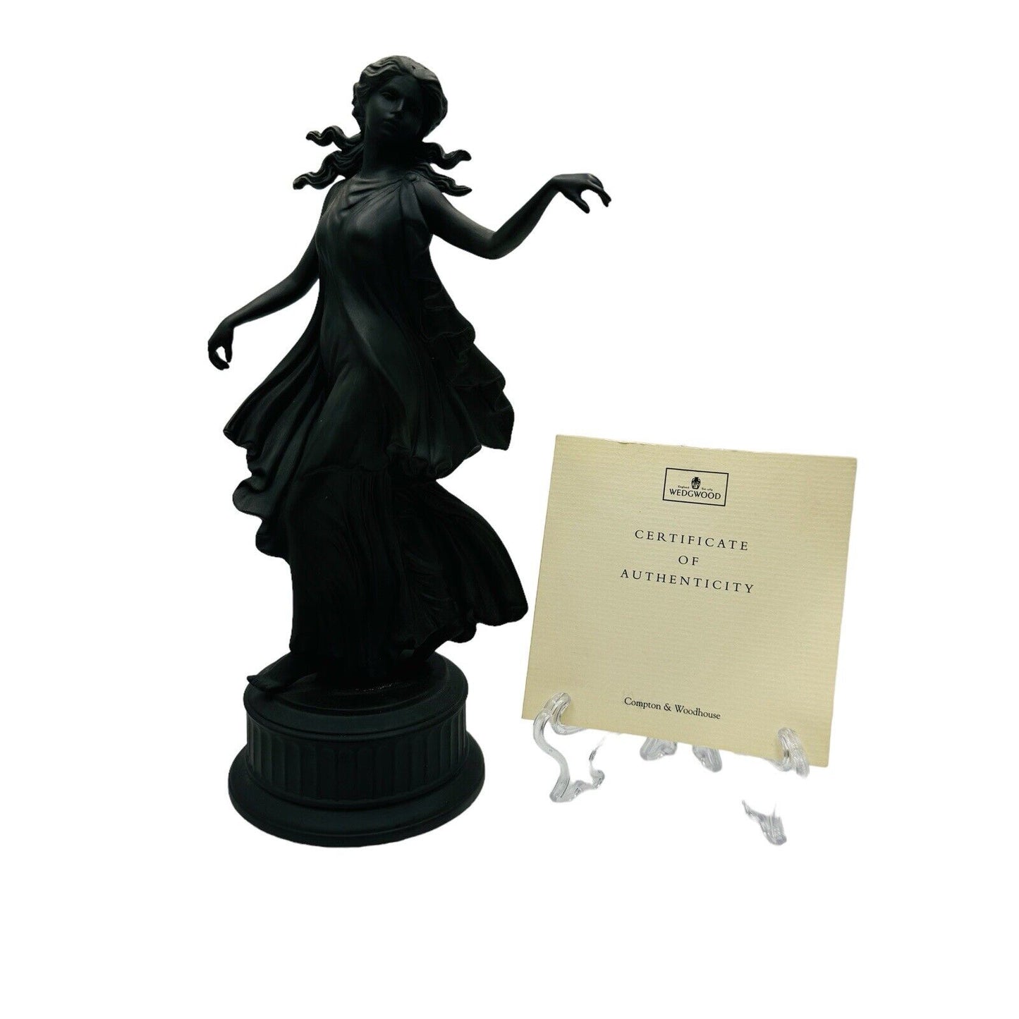 Wedgwood Signature Collection Black Basalt Dancing Hours Figurine COA Rare CW424