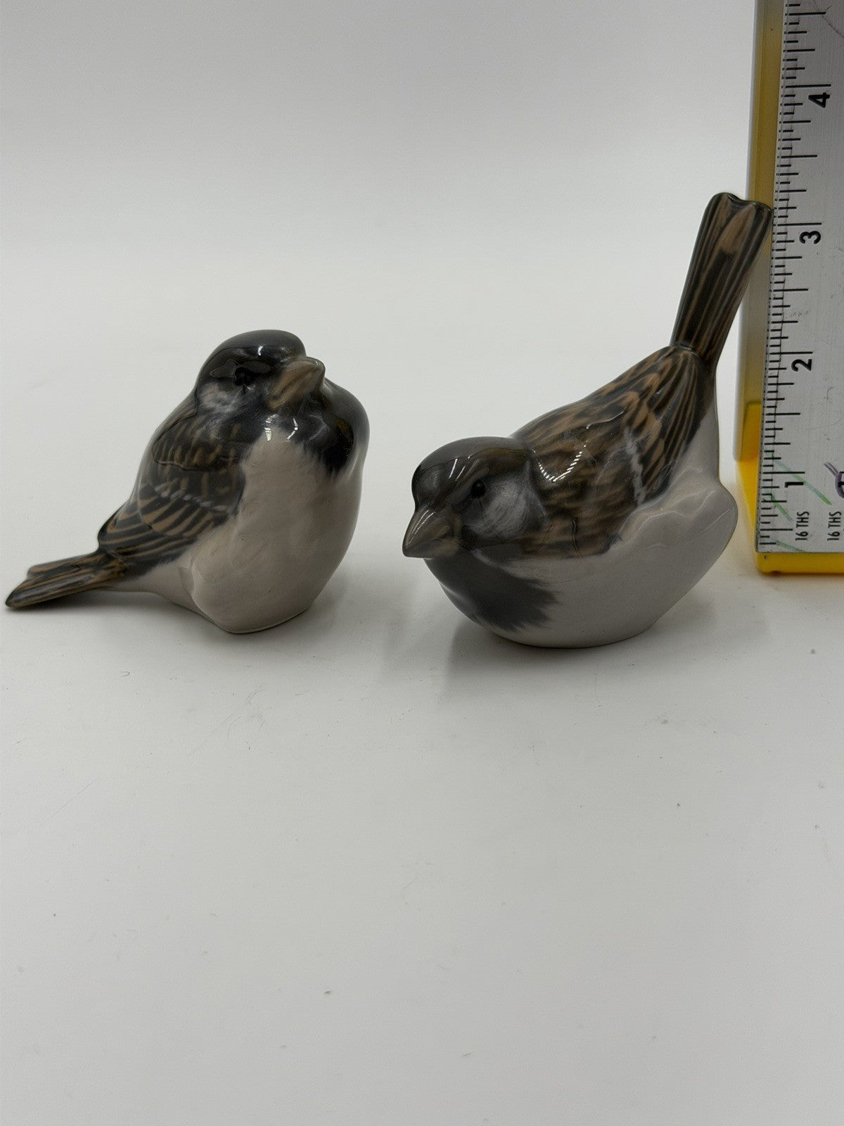 Royal Copenhagen Porcelain Sparrow Birds #1081 & #1519 Figurines Denmark Vintage