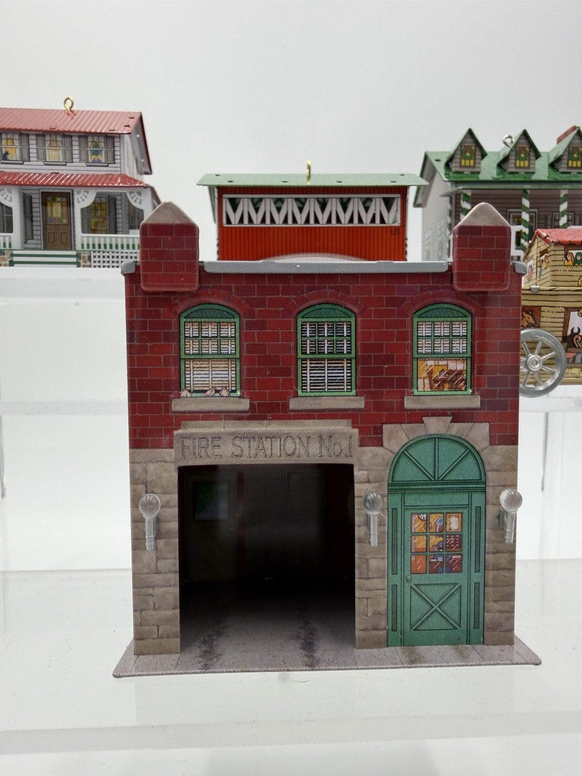 Hallmark Pressed Tin Ornaments Town & Country Series 1999-2003 Christmas 8 Pcs