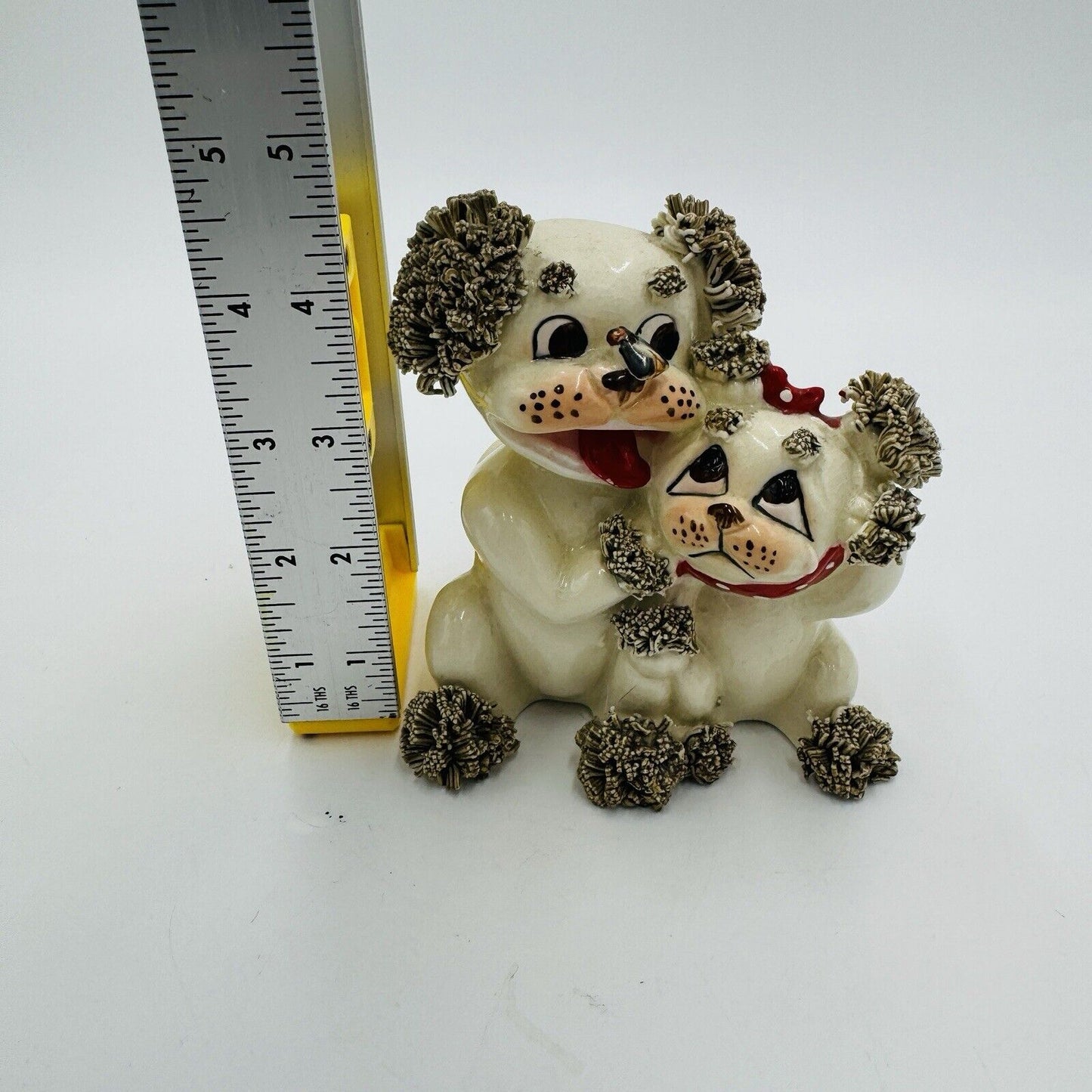 Vintage lefton Spaghetti Hair Dog planter figurine Made in Japan Ceramic 1950’