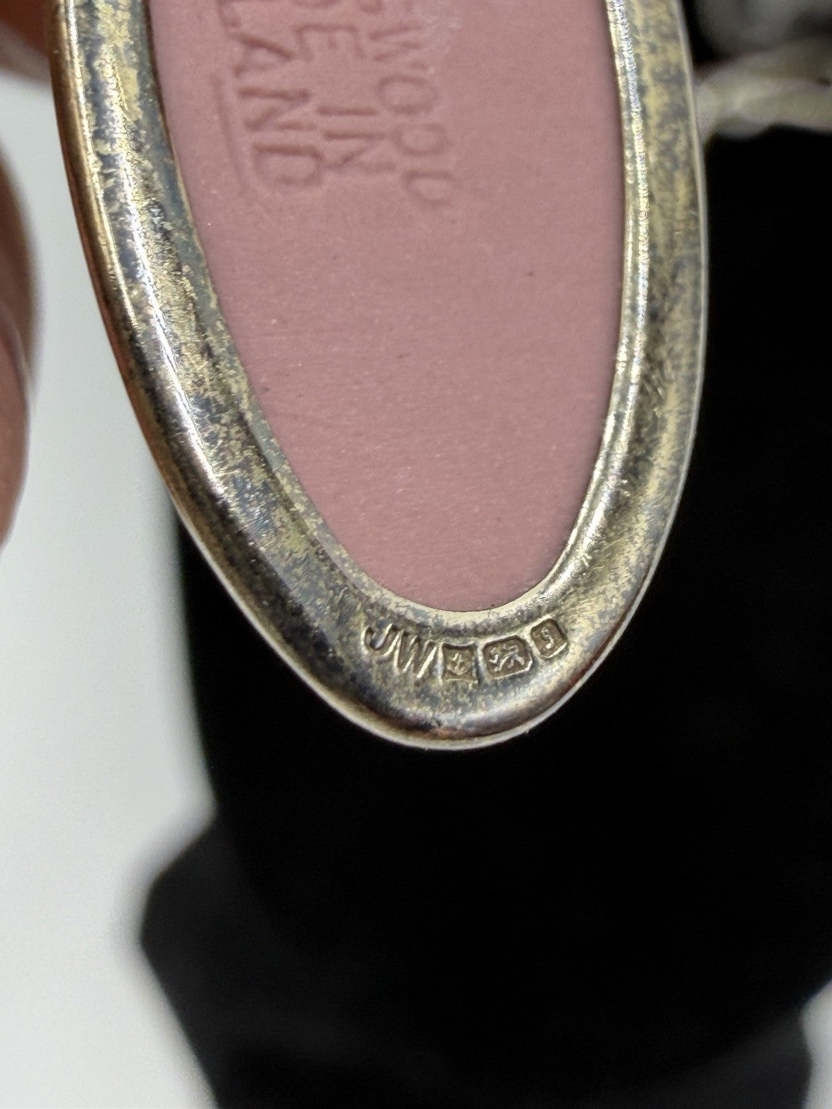 Wedgwood Jasperware Black & Pink Ring Necklace Jewelry Set 2 PCs