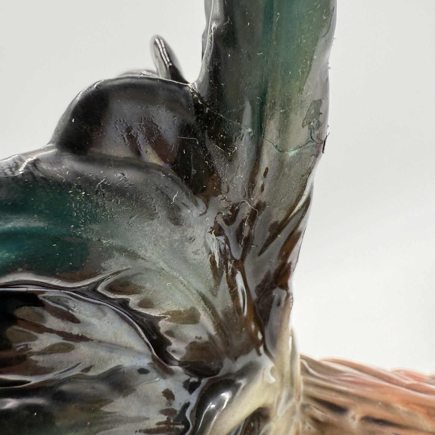 Large Algora Porcelain C.Martinu Hand Painted Rooster Figurine Spain Vintage 11"