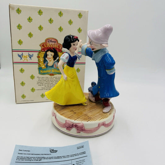 Schmid Disney Snow White Music Box Plays “Someday My Prince Will Come” Ceramic